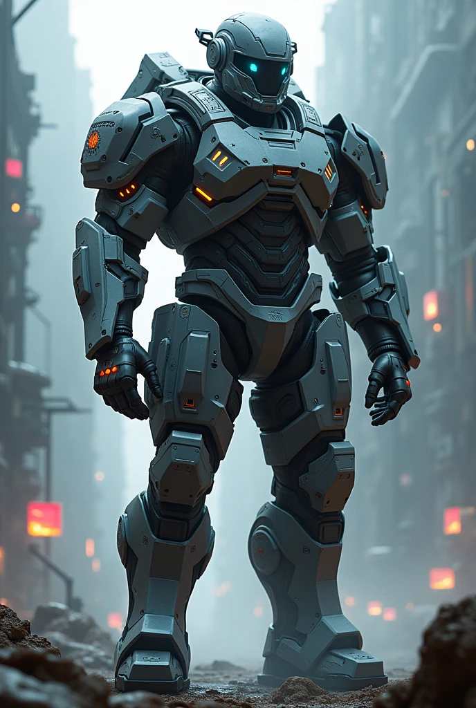 Futuristic heavy armored soldier, sci-fi