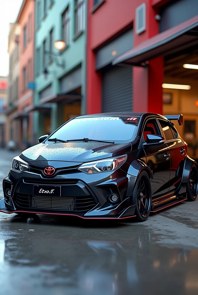 Toyota etios with widrboy kit