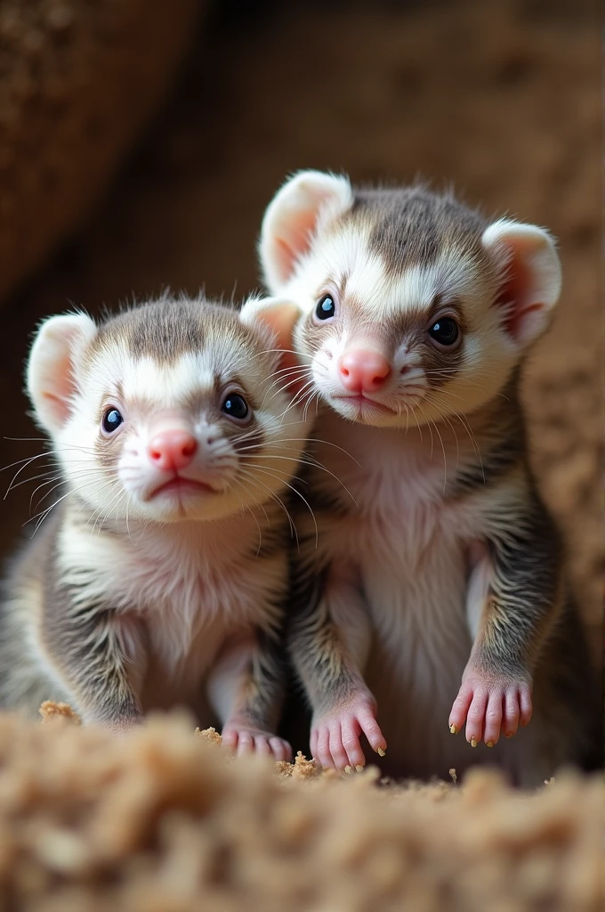 Ferret and hedgehog babies