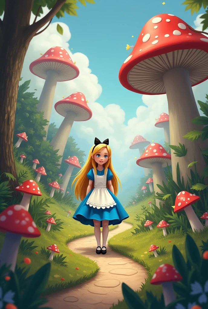 Alice in wonderland with easy shading style

