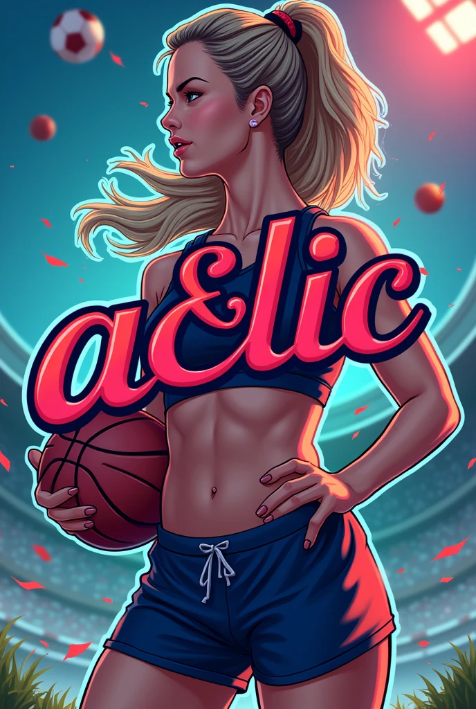 Create an image of a logo containing the letters A&#39;C= Lic. The logo will be about athletics For a age girl
