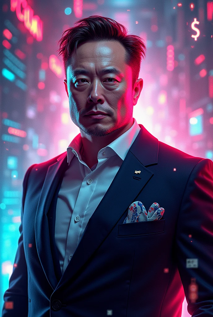 Create a pic of elon musk crypto with no 4