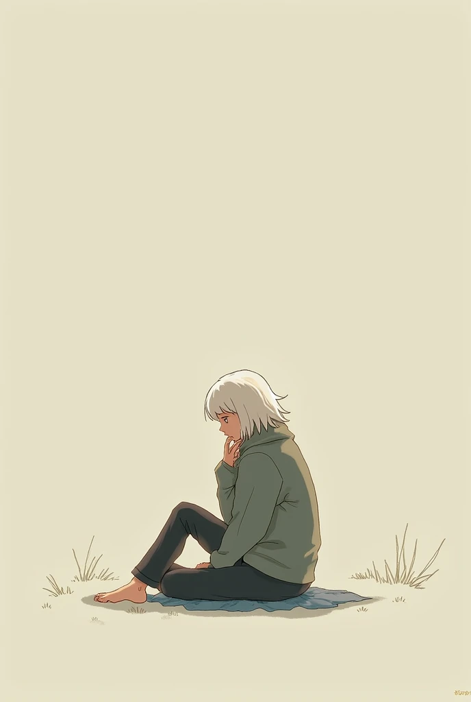 A person who lay on his haunches