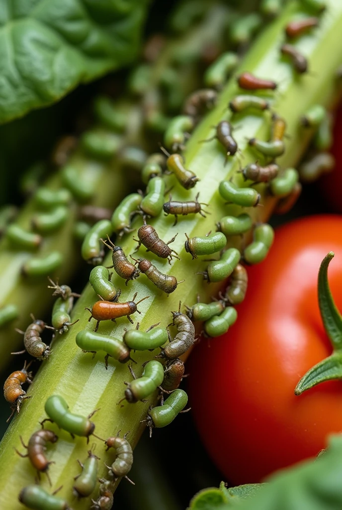 Aphids on vegetables, make it more realistic