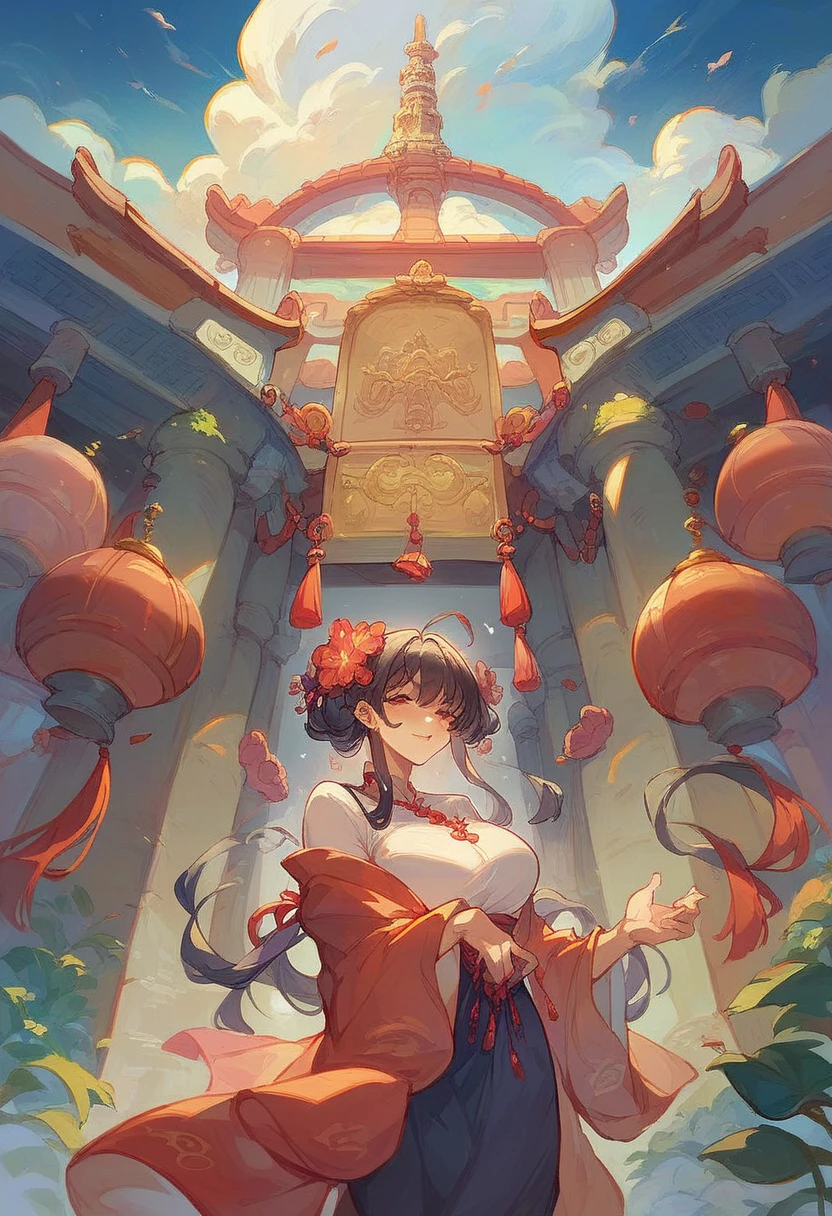 beautiful gorgeous fertile female mature milfy mommy, loving proud confident Minoan mommy taking a walk in an ancient Minoan palace