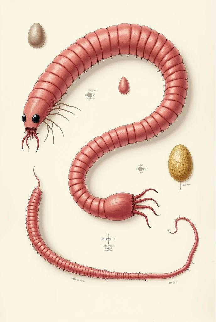 Make a drawing of Parasite, egg and cyst of taenia sp