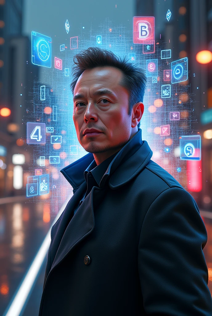 Create a pic of elon musk crypto showing no 4