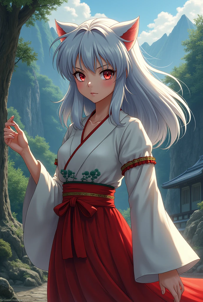 Inuyasha female version with short shoulder length hair