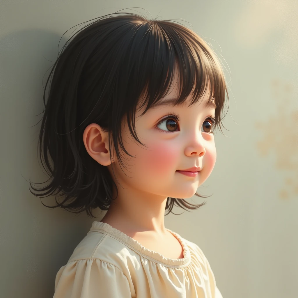 Little child with side face