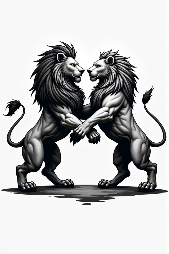 A logo of two lions, one male and one female 