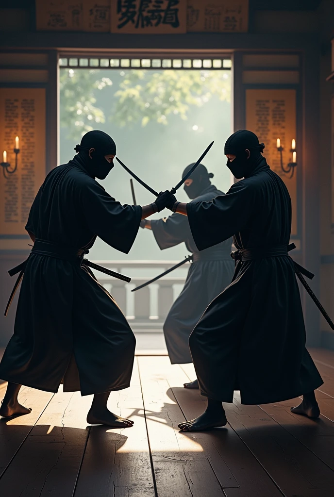 Japanese ninjas training with other ninjas