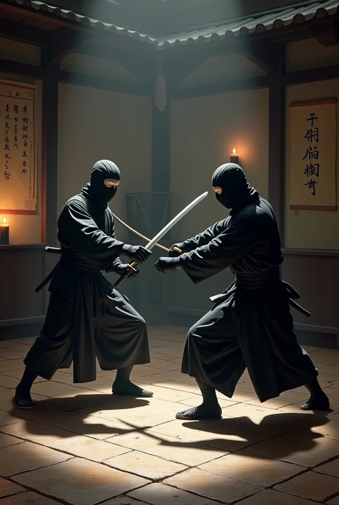 Japanese ninjas training with other ninjas 