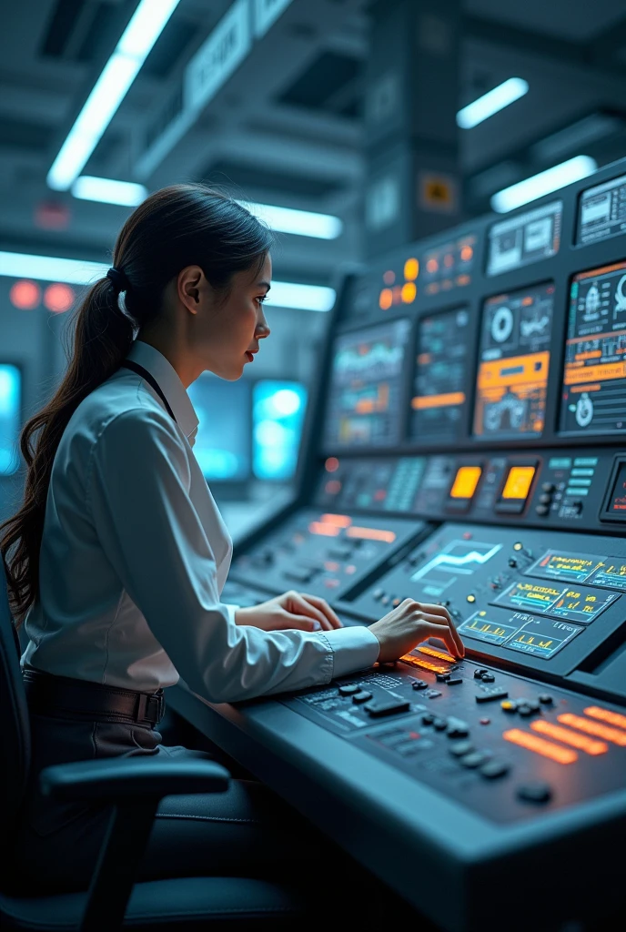 Shows an operator at the BOP console pressing a button to send the closing signal
