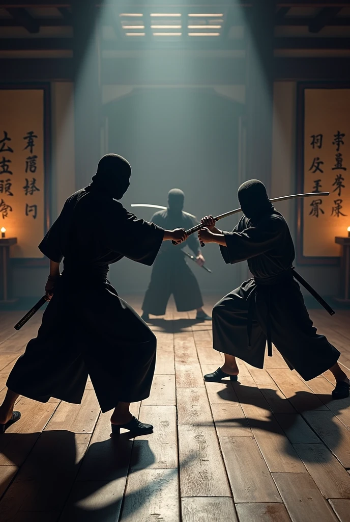 Japanese ninjas training with other ninjas 
