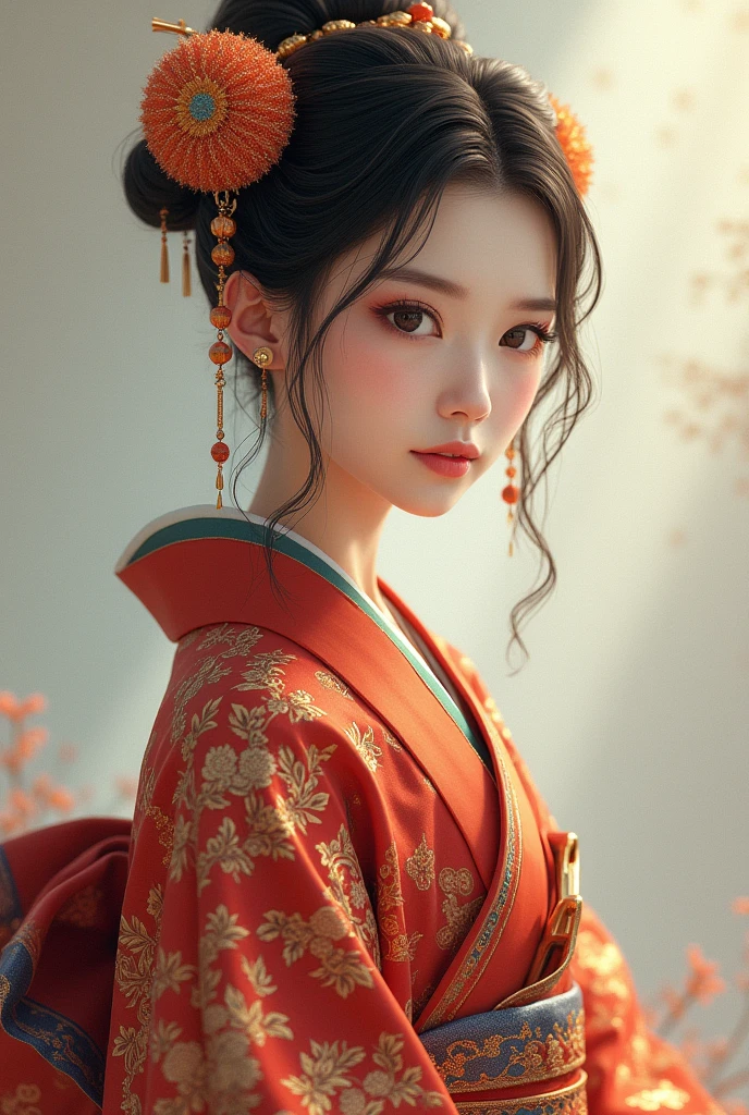 Beautiful Tibetan woman in traditional Japanese clothing、Beautiful digital artwork, Beautiful digital illustrations, Beautiful digital painting, Gorgeous digital painting, Smooth anime CG art, Beautiful digital art, Amazing digital art with great detail, Amazing digital illustrations, Detailed digital anime art,  Beautiful anime portraits