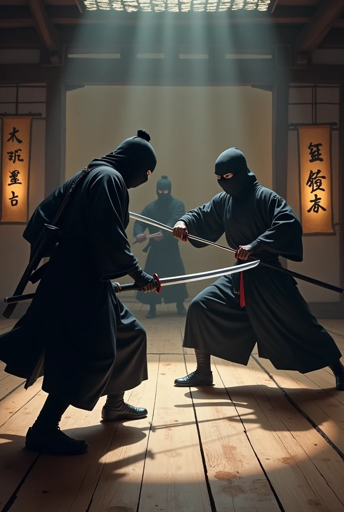 Japanese ninjas training with other ninjas 