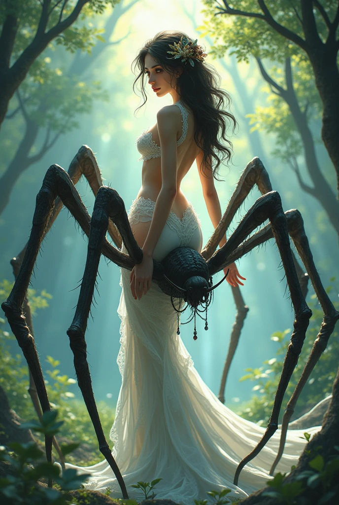 Beautiful anime style arachne woman 
