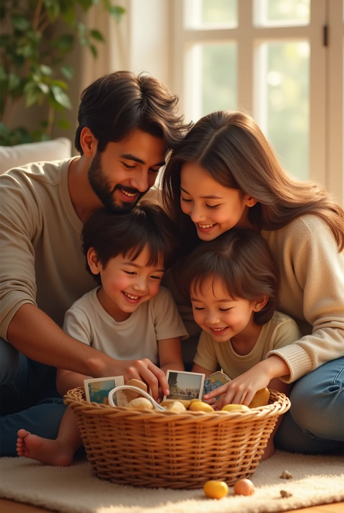 a family basket with a family