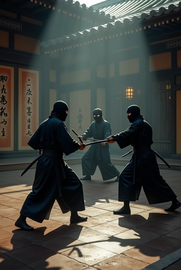 Japanese ninjas training with other ninjas