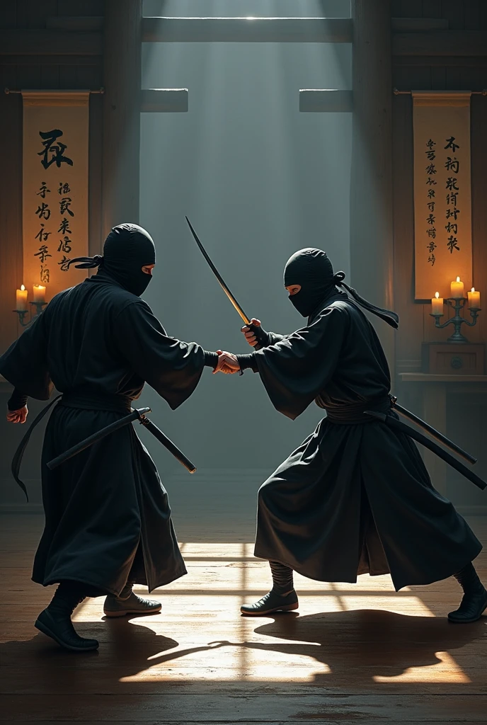 Japanese ninjas training with other ninjas