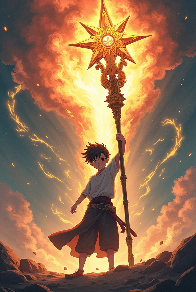 anime drawing. Weapon Magic Staff