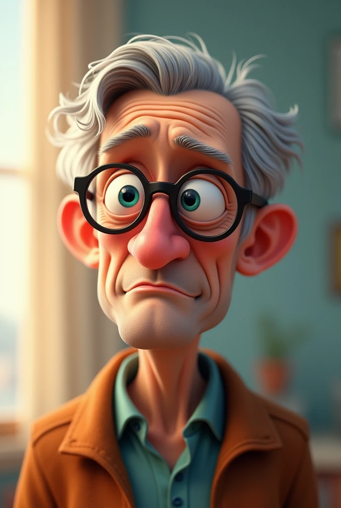 Guy wearing glasses in pixar art with faded hair