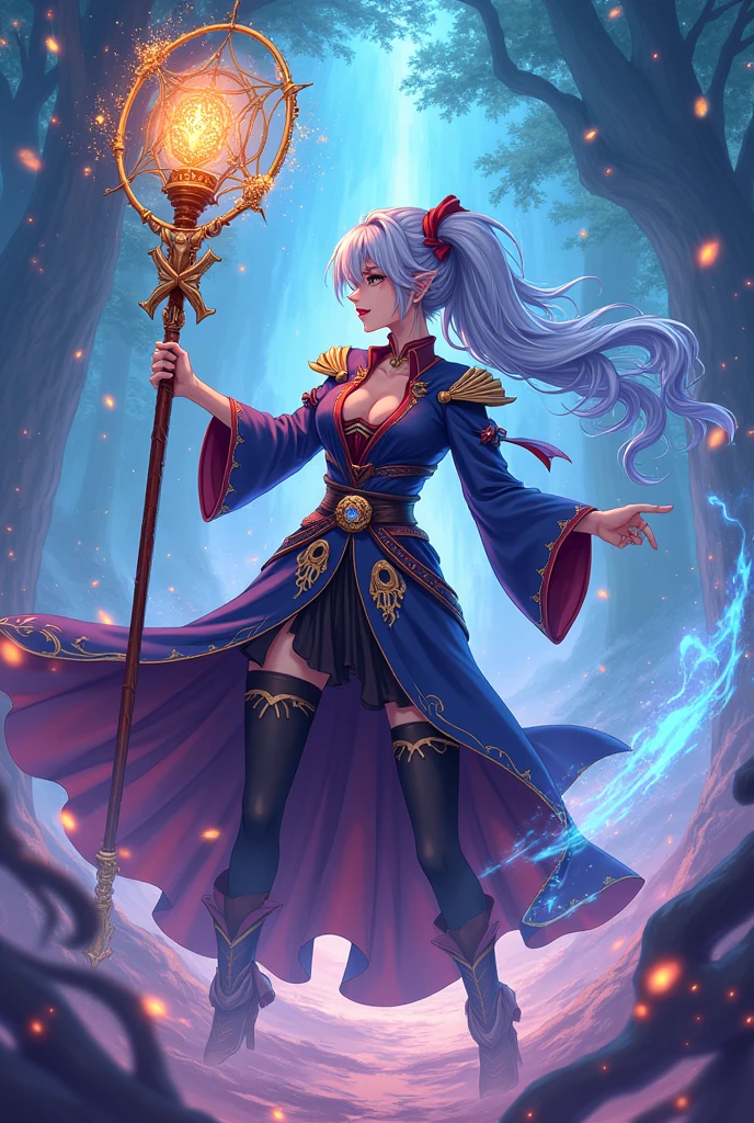 anime drawing. Magic stick just the weapon