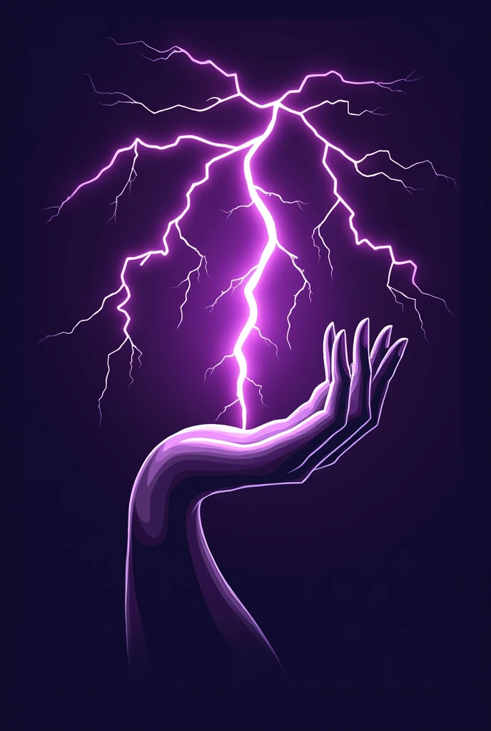 Uma logo de um time de volei feminino com o nome storms 💜 com a temática roxa uns raios roxos e uma mão segurando o raio mais delicado com vibe de princesa