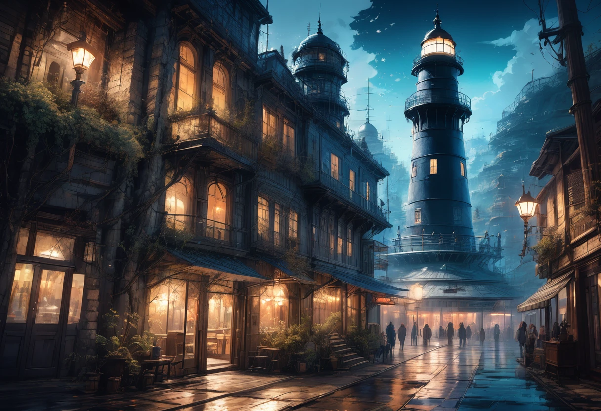 (aesthetic,extremely detailed,ink drawing)(lighthouse,lighthouse on an island),(blue ink ocean)(Daniel Merriam,by john blanche,M. C. Esher,frostpunk),(dirty ink), (black ink) (best quality,4k,8k,highres,masterpiece:1.2),ultra-detailed,(realistic,photorealistic,photo-realistic:1.37),HDR,UHD,studio lighting,ultra-fine painting,sharp focus,physically-based rendering,extreme detail description,professional,vivid colors,bokeh (portraits,landscape,horror,anime,sci-fi,photography,concept artists),(colorful tones),(soft lighting)