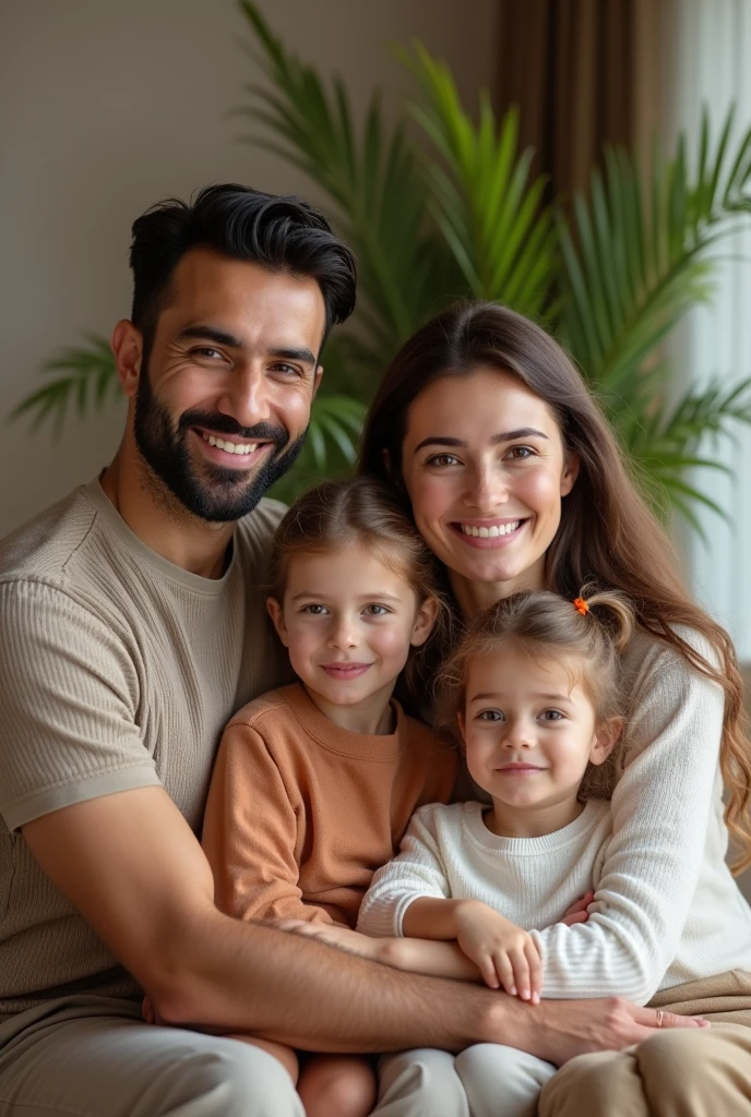 Muslim Arab with white wife and 2 children