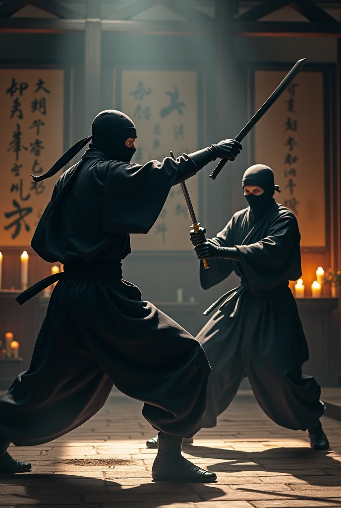 Japanese ninjas training with other ninjas 