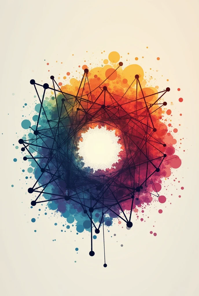 Design a logo for the foundation "Divergent Connection" representing interconnection and diversity in neurodiversity. Use symbols such as nodes or interlocking networks and vibrant colors that reflect inclusion and support.. The image should convey a sense of unity and collaboration between individuals with different forms of neurodiversity.