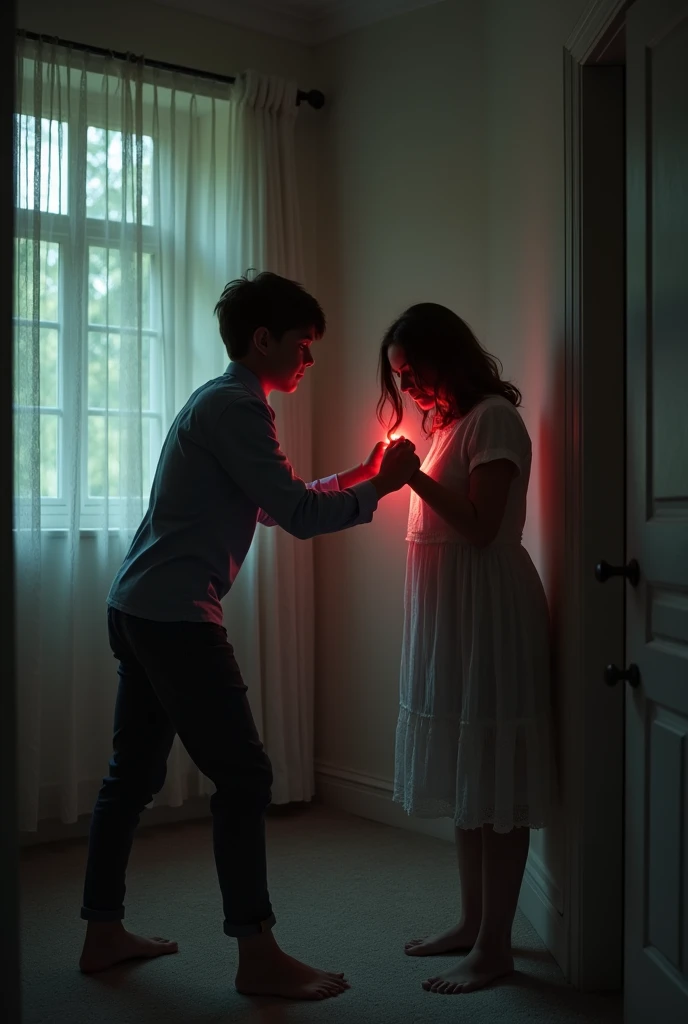 It generates an image of a boy hitting a girl but the boy sexually abuses the girl