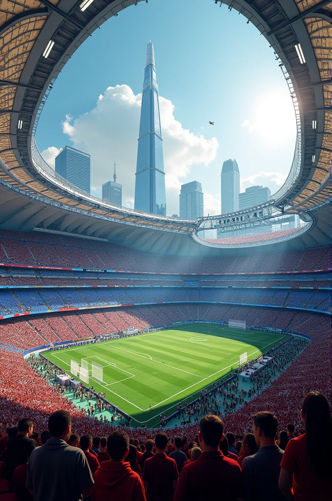 Draw a big stadium