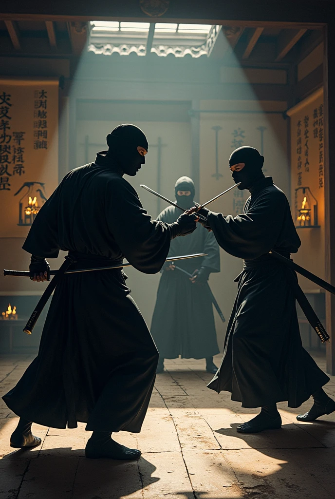Japanese ninjas training with other ninjas