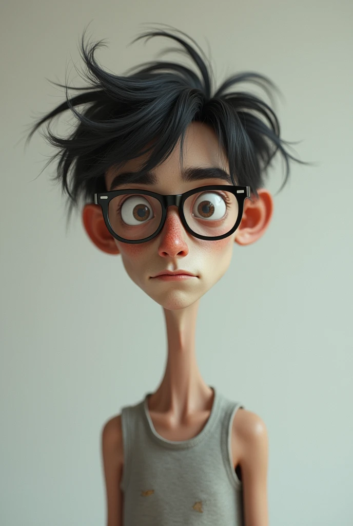 Create a very skinny young nerd