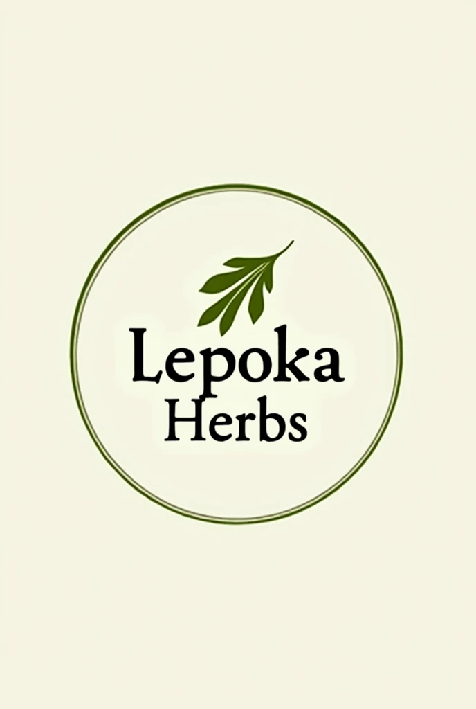 round and high resolution logo for the company "Lepoka Herbs" escrito em portugues do Brasil
