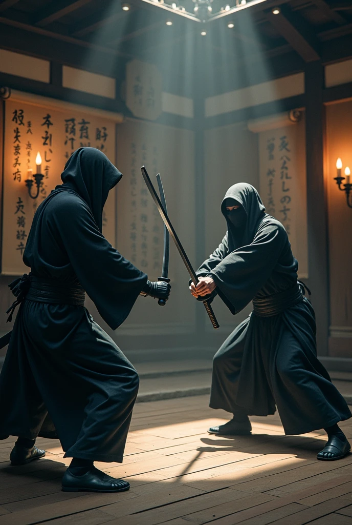 Japanese ninjas training with other ninjas 
