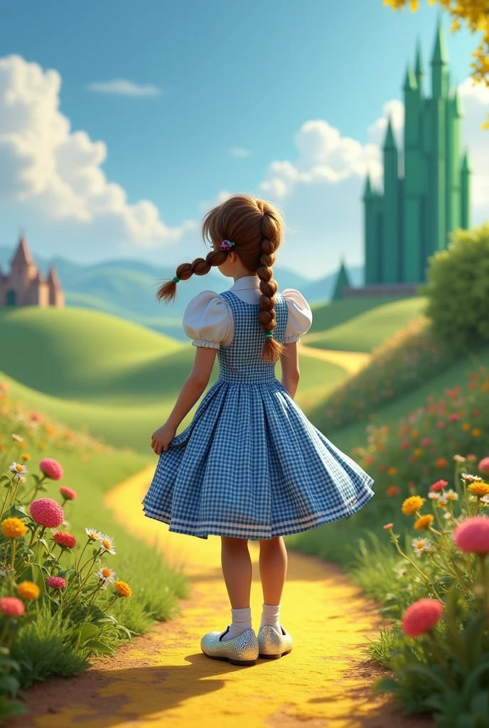 Dorothy Gale wearing silver shoes