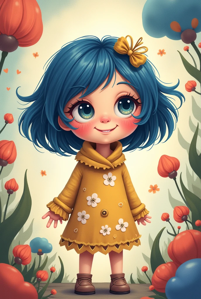 Coraline estilo kawaii