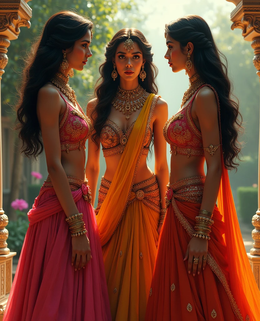 3 hot hindu women in lengha
