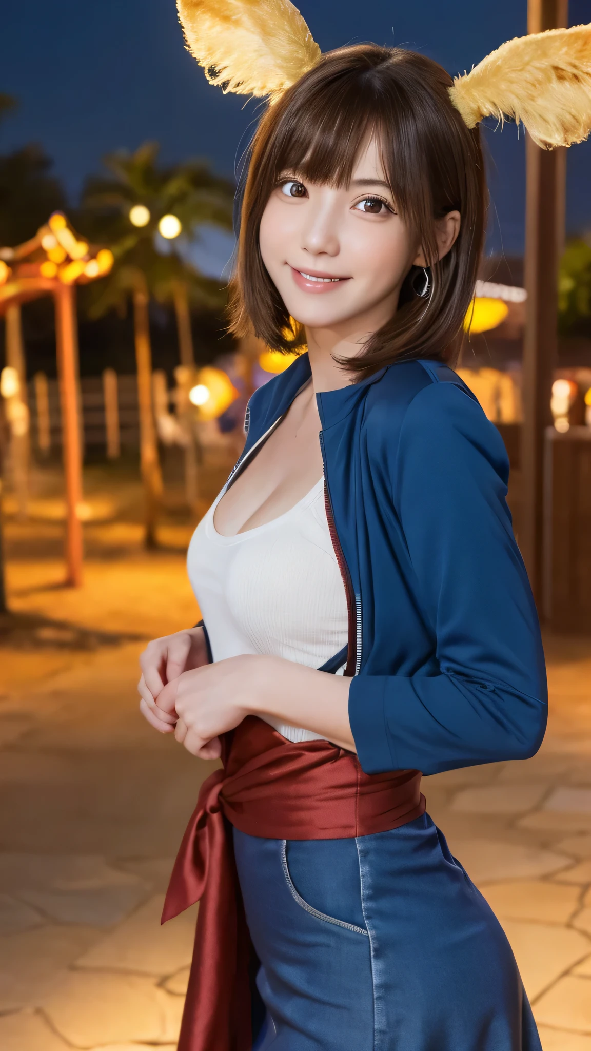 one person's, (Beautiful girl, Delicate:1.3), (:1.3),
break, (one piece:1.2), Long skirt,
break, (Night Theme Park, illumination:1.2),
break, Very beautiful eyes, (Symmetrical eyes:1.3),
break, Small breasts, Brown eyes, Parted bangs, Brown Hair, (Upper teeth, The best smile:0.2),
break, (Eye and facial details:1.0),
break, (masterpiece, Highest quality, Super detailed, Detailed face, 8k)