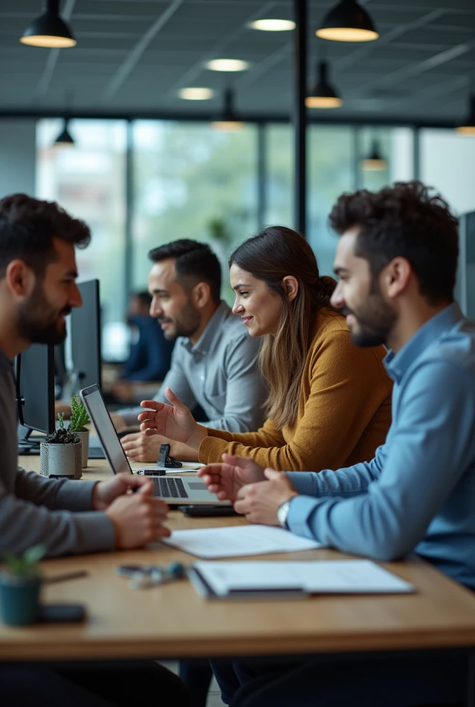Successful sales team, in a telecommunications company in Lima, Peru , highlight the value of empathy and teamwork, perseverance