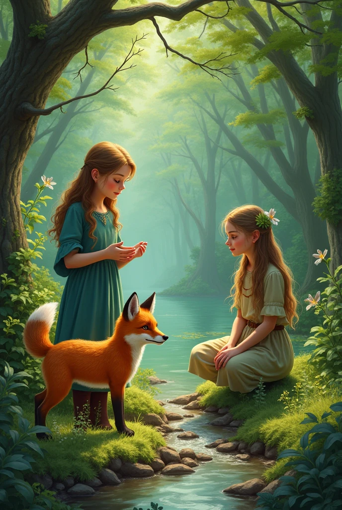 In a magical forest, There lived four friends: emma, Johana, Susanna y Marlet. Each one had a special quality that made the forest a place of harmony and peace.. Susanna, For your part, She was known for her kindness. One day, They found an injured fox that had been mistreated by hunters.