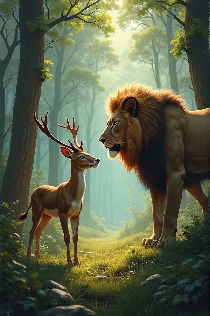 The story of the lion and the deer