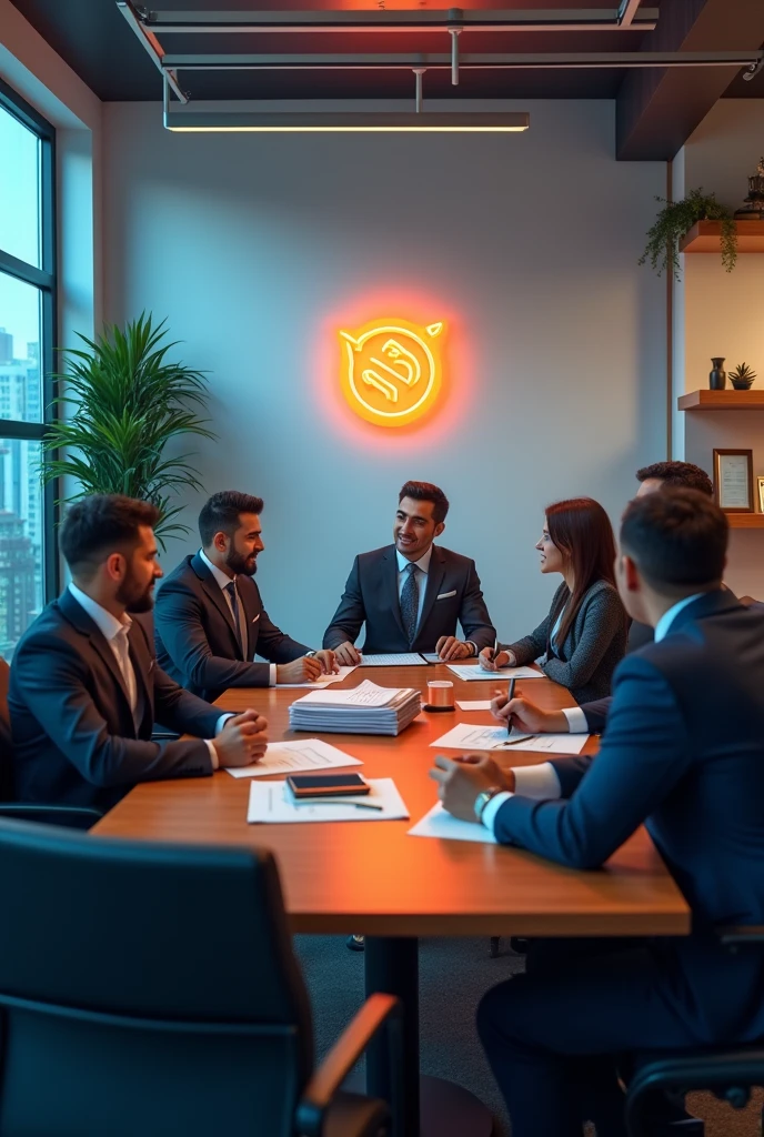 Successful sales team in Peru, put WIN Internet logo