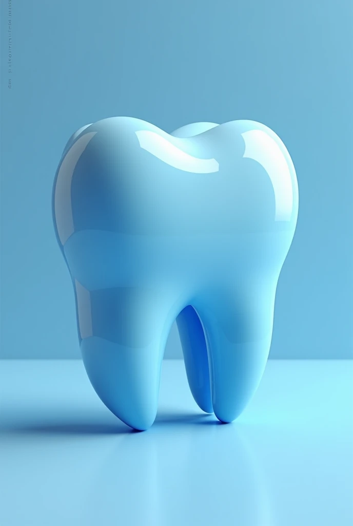 Please, create a 3d tooth logo, with a realistic style and good shading. I want the tones to be mainly blue. Make sure the design looks professional and attractive.