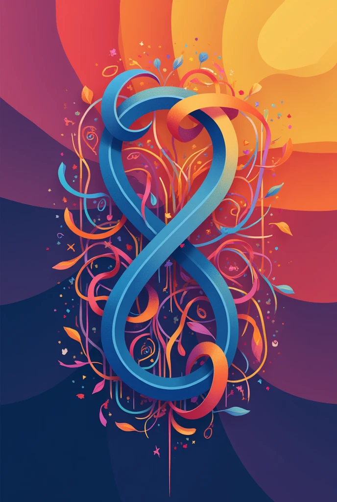 Design a simple logo for the foundation "Divergent Connection" representing interconnection and diversity in neurodiversity. Use symbols as nodes, lemniscate or interlaced networks, and vibrant colors that reflect inclusion and support. The image should convey a sense of unity and collaboration between individuals with different forms of neurodiversity. Incorporate the text with a creative font "Divergent Connection"