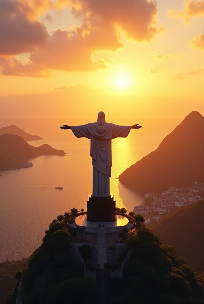 Christ the Redeemer, Sunset, Guanabara Bay, properties