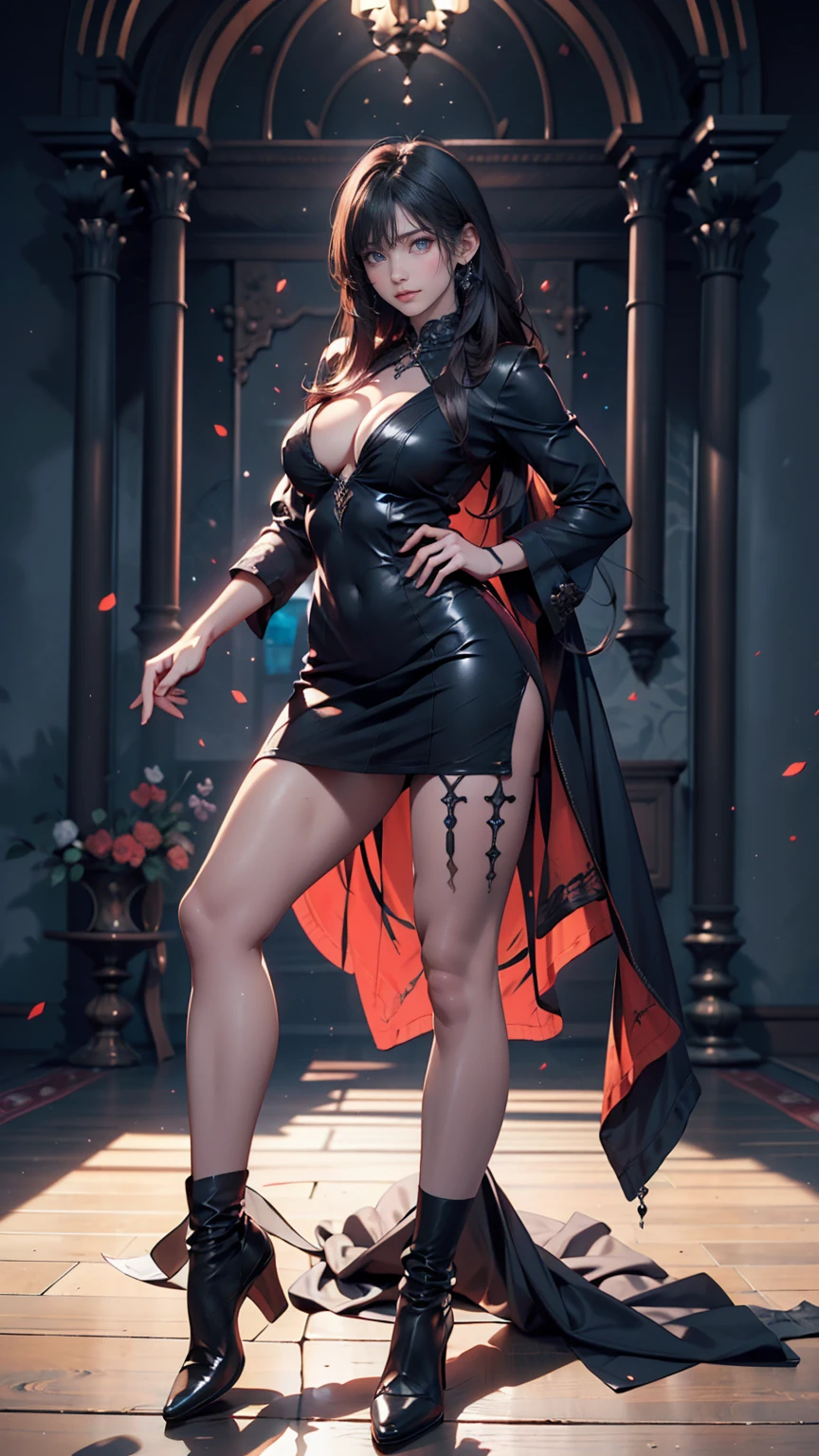 devil, alone, Blue Skin, Romanian people, Full Color, Full of details, portrait photo, Black Hair, blue eyes, Shadow, Light, land, 8k, High resolution, Anime Style, Complete reality, full body photo, hot , very hot, transformation